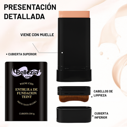 Barra de Maquillaje 2 en 1 Bellezia Luxe - Base y Corrector de Alta Cobertura