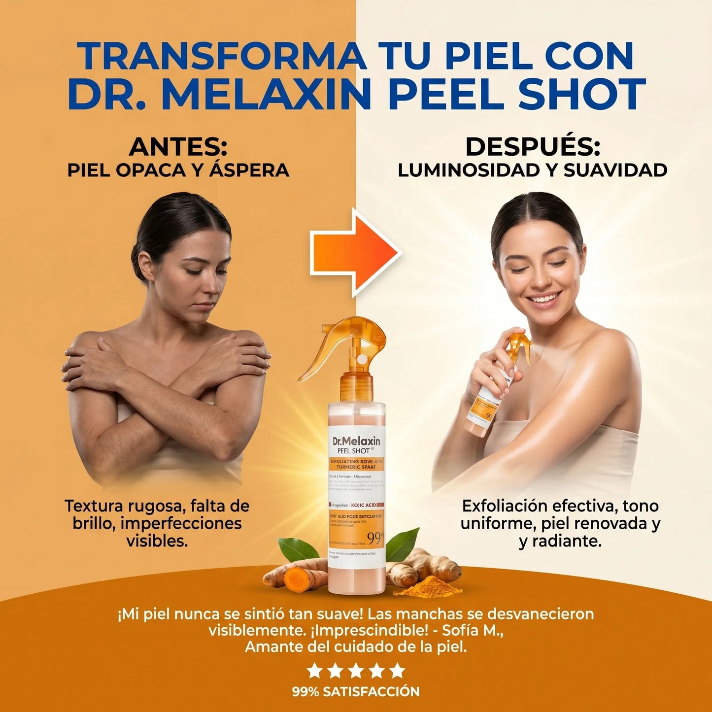 Spray de ácido Kójico y Cúrcuma